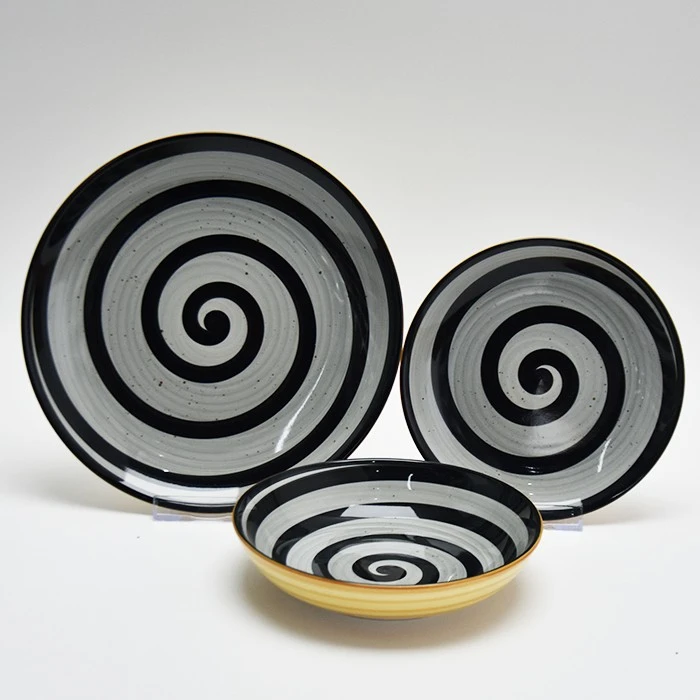 Modern And Rustic 24-piece Ceramic Plate Set